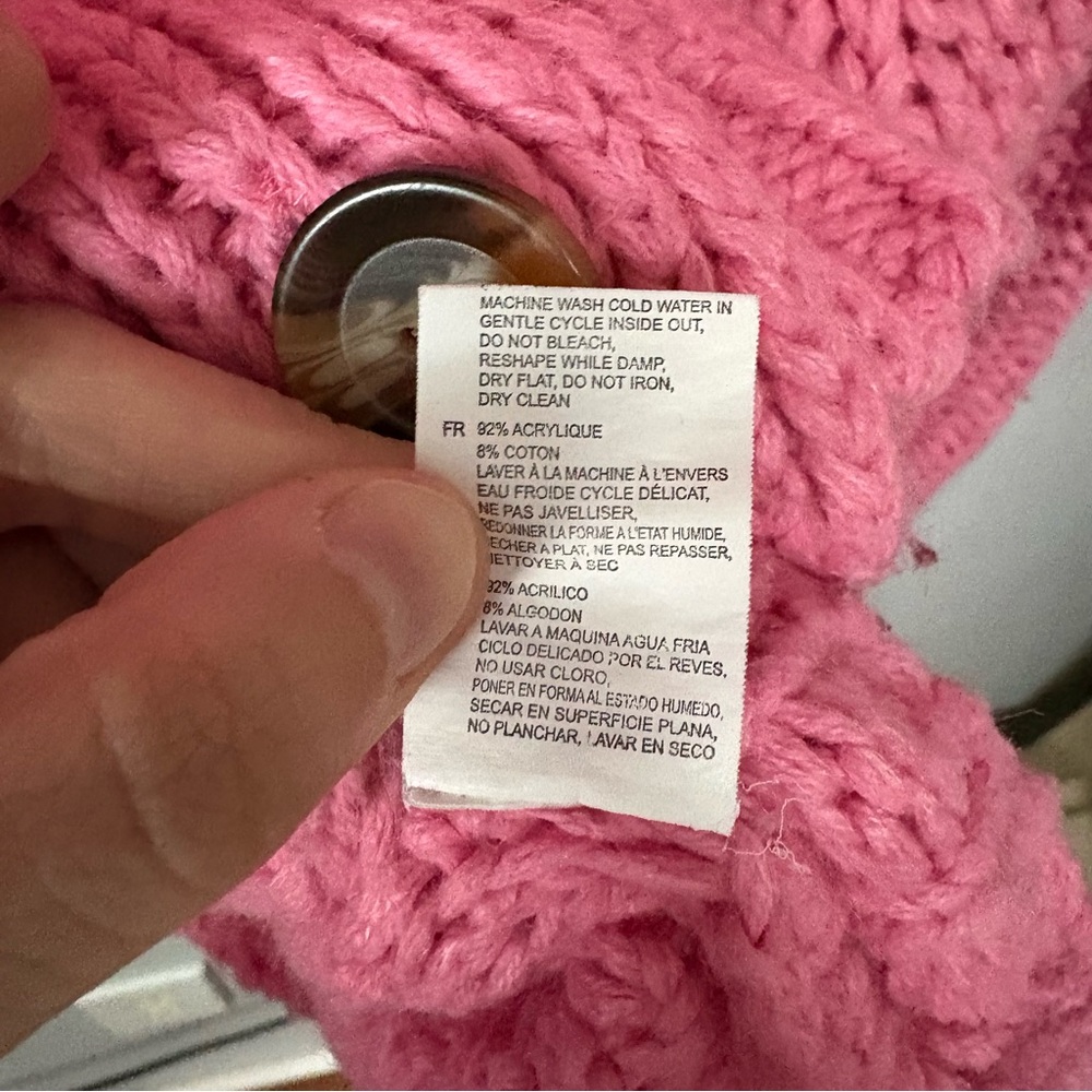 Pink Cable Knit Women's Sweater - Picture 5 of 8